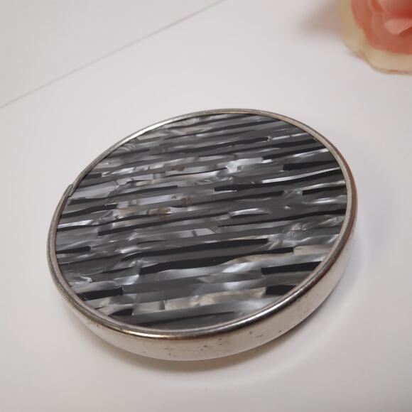 Vtg Treville West Germany Striped Double Fold Mirror, Makeup, Travel, Vanity - Picture 5 of 9